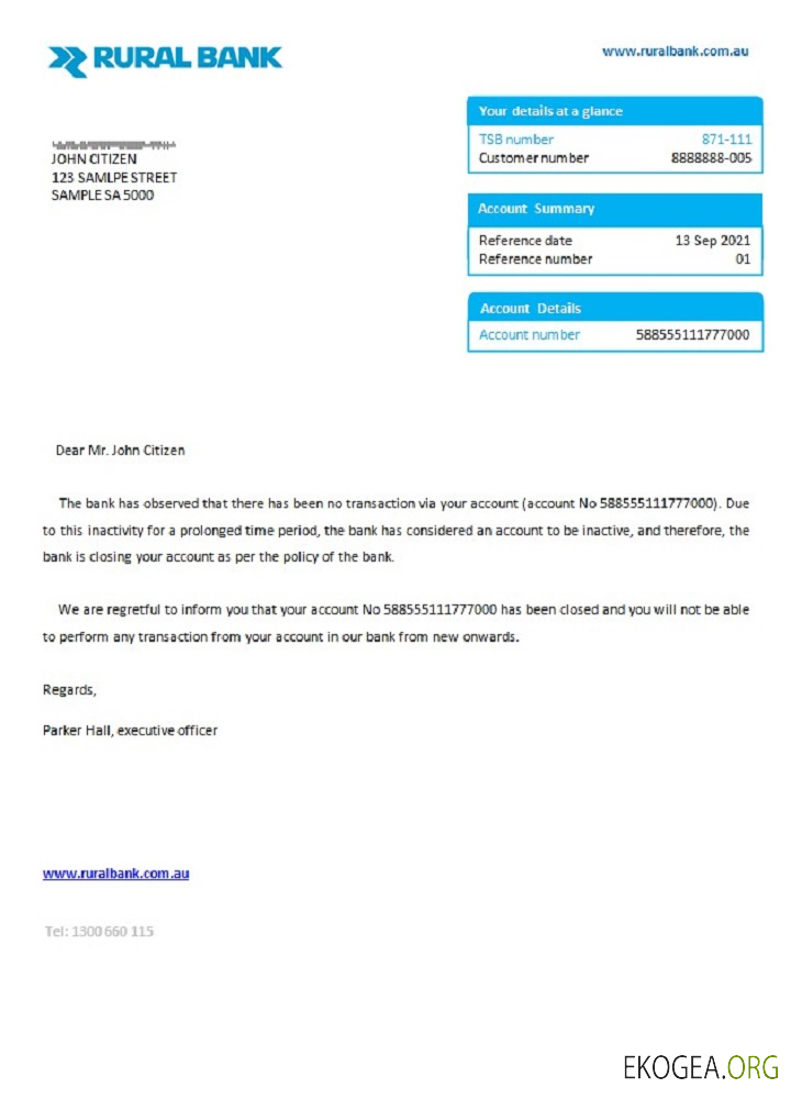 Référence Australia , Rural , closure